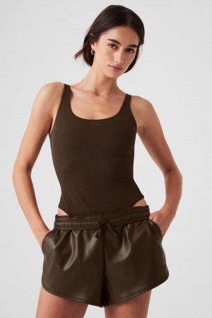 Body Alo Yoga Mesh Sheer Illusion Mujer Espresso | España XSHK-61845