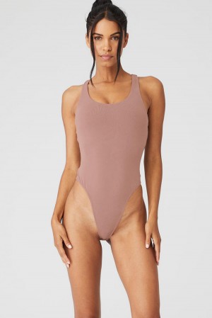 Body Alo Yoga Sleek Back Mujer Smoky Quartz | España CHVJ-03175