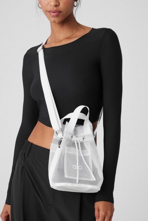 Bolso Saco Alo Yoga Sheer Cross Body Mujer Blancas | España XFUJ-21405