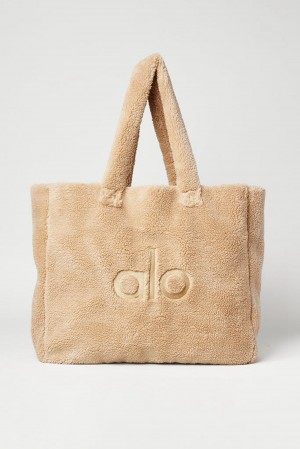 Bolso Tote Alo Yoga Foxy Sherpa Mujer Camel | España VAZN-58103
