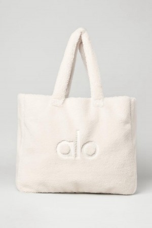 Bolso Tote Alo Yoga Foxy Sherpa Mujer Ivory | España ZYPB-31486