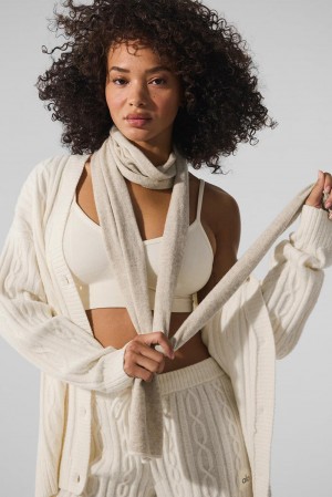 Bufanda Alo Yoga Cashmere Light Frosted Mujer Winter Latte / Ivory | España SIKT-12674