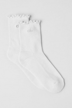 Calcetines Alo Yoga Lettuce Edge Mujer Blancas | España RYGW-61098