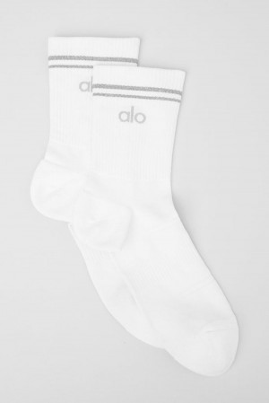 Calcetines Alo Yoga Unisex Half-Crew Performance Mujer Blancas | España CQWH-53409