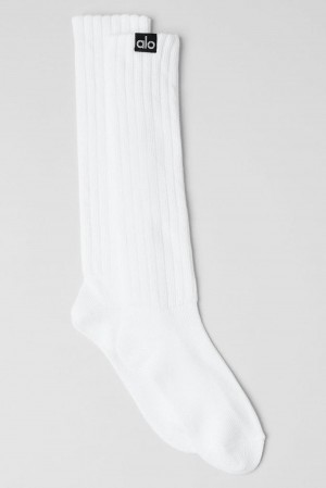 Calcetines Alo Yoga Unisex Scrunch Mujer Blancas | España RBPL-58201