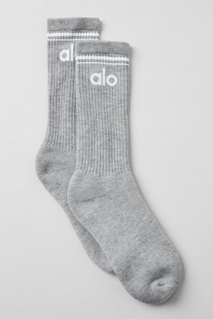 Calcetines Alo Yoga Unisex Throwback Mujer Gris Blancas | España EFGV-26307