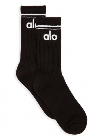 Calcetines Alo Yoga Unisex Throwback Mujer Negras Blancas | España ADSG-82650