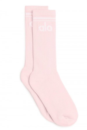 Calcetines Alo Yoga Unisex Throwback Mujer Rosas Blancas | España GJYR-60521