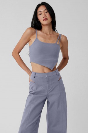 Camiseta Sin Mangas Running Alo Yoga Alosoft All Night Mujer Fog | España FLOU-06349
