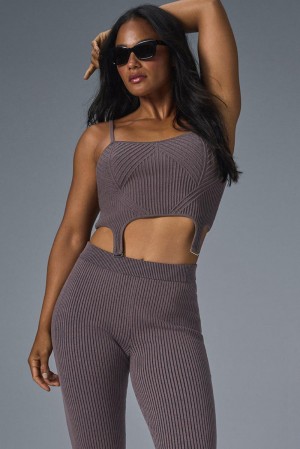 Camiseta Sin Mangas Running Alo Yoga Denim Knit Garter Mujer Negras | España IOXZ-40652