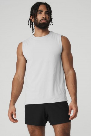 Camiseta Sin Mangas Running Alo Yoga Idol Performance Hombre Titanium | España JPFY-39027