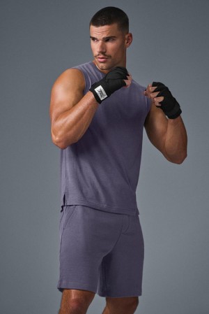 Camiseta Sin Mangas Running Alo Yoga The Triumph Muscle Hombre Italian Plum | España ZJDM-59036