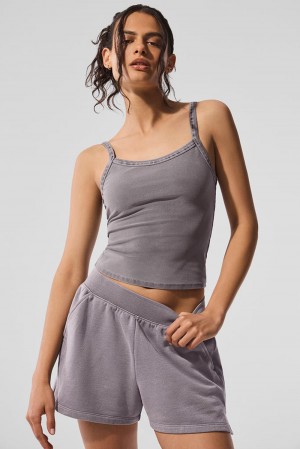 Camiseta Sin Mangas Running Alo Yoga Washed Alosoft Sweet Talker Mujer Gris Azules | España RTMZ-06285