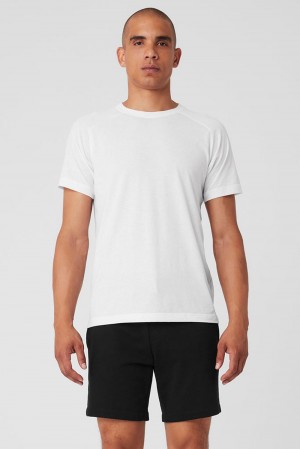 Camisetas Running Alo Yoga The Triumph Crew Neck Hombre Blancas | España NJDP-57314