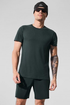Camisetas Running Alo Yoga Triumph Hombre Verde | España IWKA-52360