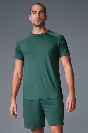 Camisetas Running Alo Yoga Triumph Raglan Hombre Winter Ivy | España WIES-52091