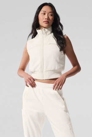Chaleco Alo Yoga Polar Fleece Wintry Mix Mujer Ivory | España ZGWS-18750