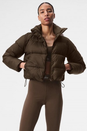 Chaqueta Puffer Alo Yoga Gold Rush Mujer Espresso | España WFPL-18437