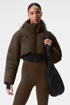 Chaqueta Puffer Alo Yoga Main Act Corset Mujer Negras | España SYGD-83240