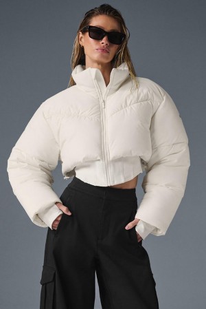 Chaqueta Puffer Alo Yoga Main Act Corset Mujer Ivory / Ivory | España GFHT-38792