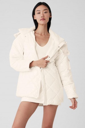 Chaqueta Puffer Alo Yoga Snomoto Mujer Ivory | España ACEO-70149