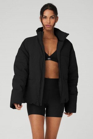 Chaqueta Puffer Alo Yoga Stretch Woven Street Mujer Negras | España TXDW-21687