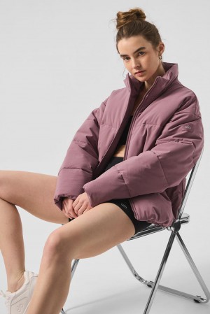 Chaqueta Puffer Alo Yoga Stretch Woven Street Mujer Woodrose | España ASNK-80546