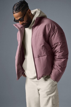 Chaqueta Puffer Alo Yoga Stretch Woven Street Hombre Woodrose | España UMFN-27469