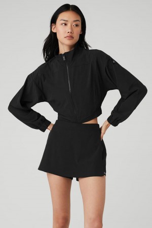 Chaquetas Alo Yoga Clubhouse Mujer Negras | España HKCI-20361