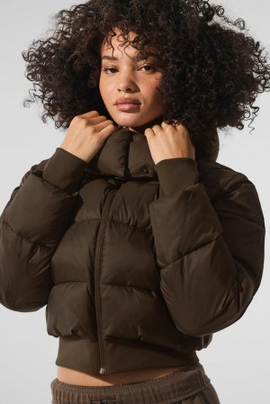 Chaquetas Alo Yoga Foxy Mujer Espresso | España GQDH-12046