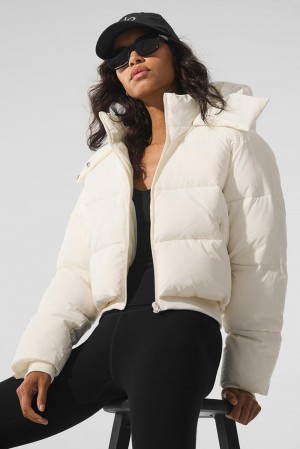 Chaquetas Alo Yoga Foxy Mujer Ivory | España FXWI-07539