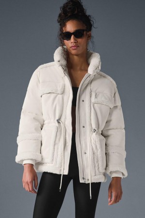 Chaquetas Alo Yoga Ice Breaker Mujer Ivory | España VGPY-31924