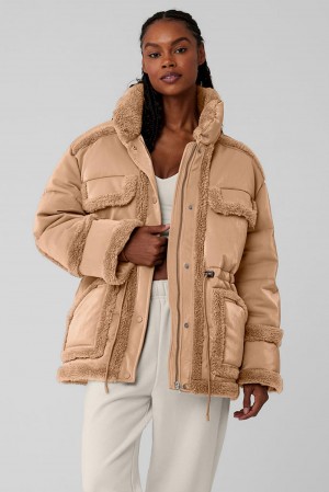 Chaquetas Alo Yoga Ice Breaker Mujer Toasted Almond | España HLMN-79081