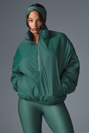 Chaquetas Alo Yoga Latitude Light Weight 1/2 Zip Pullover Mujer Winter Ivy | España HATE-14397