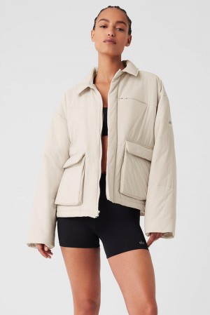 Chaquetas Alo Yoga Voyage Utility Cargo Mujer Bone | España SKFV-74530