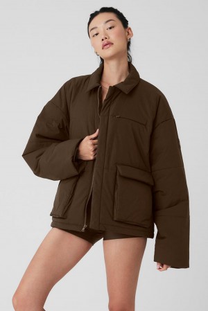 Chaquetas Alo Yoga Voyage Utility Cargo Mujer Espresso | España QVOG-86124