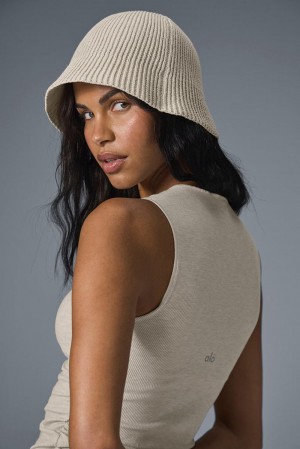 Cloche Alo Yoga Denim Knit Hombre Ivory / Oatmilk | España POFK-12498