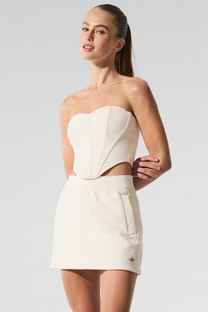 Corsé Alo Yoga Polar Fleece Corset Mujer Ivory | España ULTP-57804