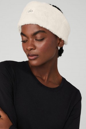 Diadema Alo Yoga Faux Fur Ear Warmers Mujer Ivory | España ZYHW-56289