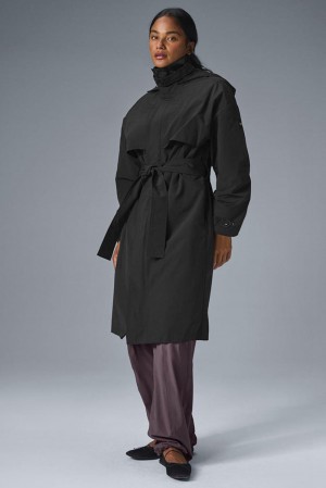 Gabardina Alo Yoga Crinkle On The Move Mujer Negras | España LXFC-64057