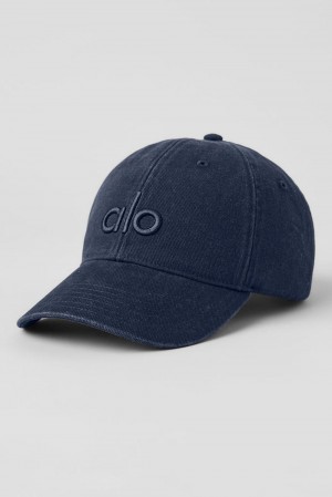 Gorras Alo Yoga Washed Off-Duty Mujer Azul Marino | España MGUQ-28693