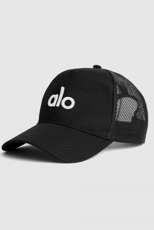 Gorras De Camionero Alo Yoga District Mujer Negras Blancas | España CKLI-57801
