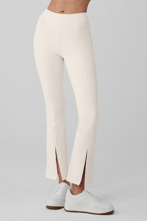 Leggins Alo Yoga Airbrush High-Waist 7/8 Flutter Mujer Ivory | España MBFV-28370