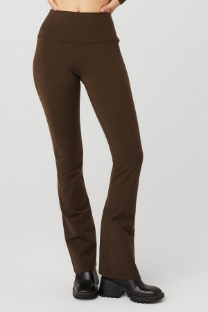 Leggins Alo Yoga Airbrush High-Waist Bootcut Mujer Espresso | España AUPT-27981
