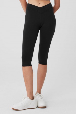 Leggins Alo Yoga Airbrush V-Cut Defineri Mujer Negras | España IZRY-92085