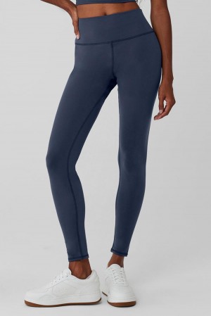 Leggins Alo Yoga Airbrush Winter Warm High-Waist Nocturne Mujer Azul Marino | España ECSR-71542