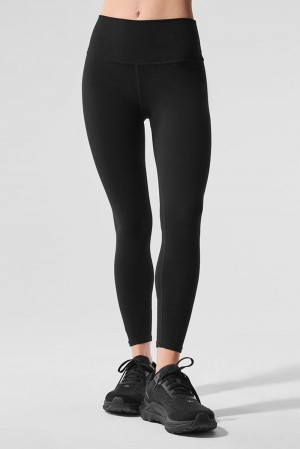 Leggins Alo Yoga Alosoft High-Waist 7/8 Highlight Mujer Negras | España VXEK-06724