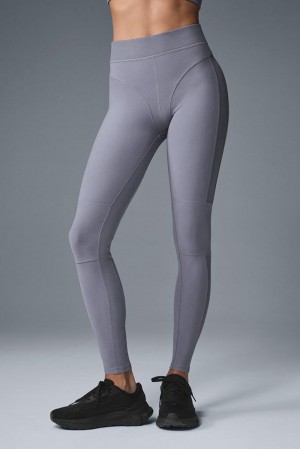 Leggins Alo Yoga Alosoft High-Waist Head Start Mujer Fog | España XOMB-68045