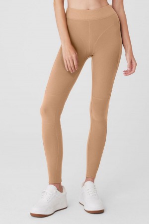 Leggins Alo Yoga Alosoft High-Waist Head Start Mujer Toasted Almond | España XGRA-05239