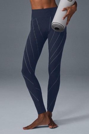 Leggins Alo Yoga Alosoft High-Waist Sunray Mujer Azul Marino | España SBRX-37965